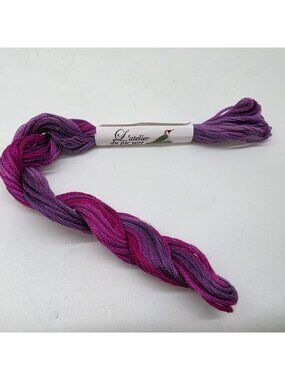 Hand-Dyed Amethyst Cotton Thread Floss Embroidery 10 Meters LAtelier Du Pic Vert